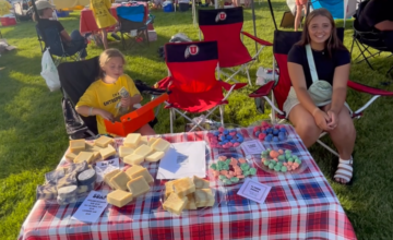First-time market participants, Ashlynn, 16, KyleeMae, 8, and DeLyla, 5, talked to us about their business, Y Knot Crafts!