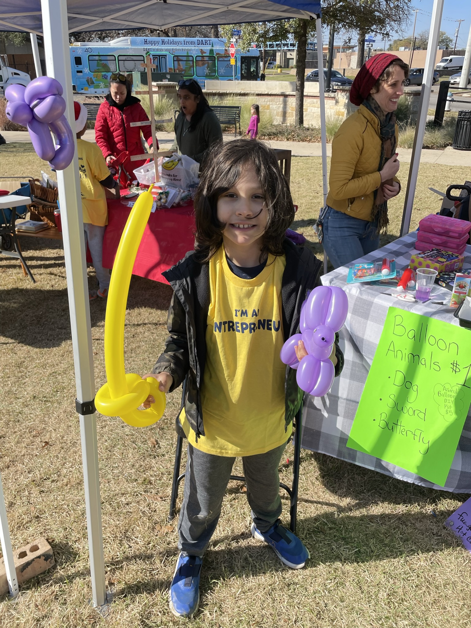 Augustine’s Balloon Animals We met Augustine (8) at a recent market in Irving, TX, and we were impressed with his balloon animal booth!