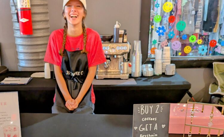 At our Columbia, Tennessee market we got to have a delicious dirty chai latte made by Juliet, owner of JJ’s Coffee Co.