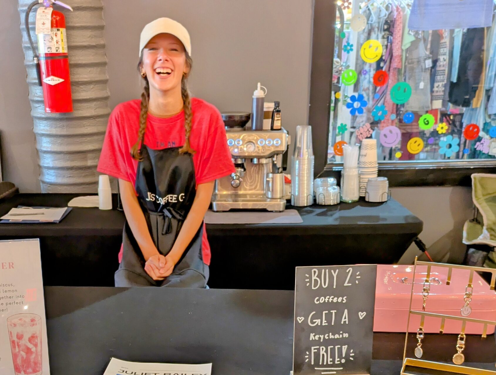 JJ’s Coffee Co At our Columbia, Tennessee market we got to have a delicious dirty chai latte made by Juliet, owner of JJ’s Coffee Co.