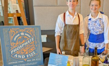 We talked to Caleb, 16, and Gretchen, 14 at our Columbia market. Together they have an old fashioned soda business.