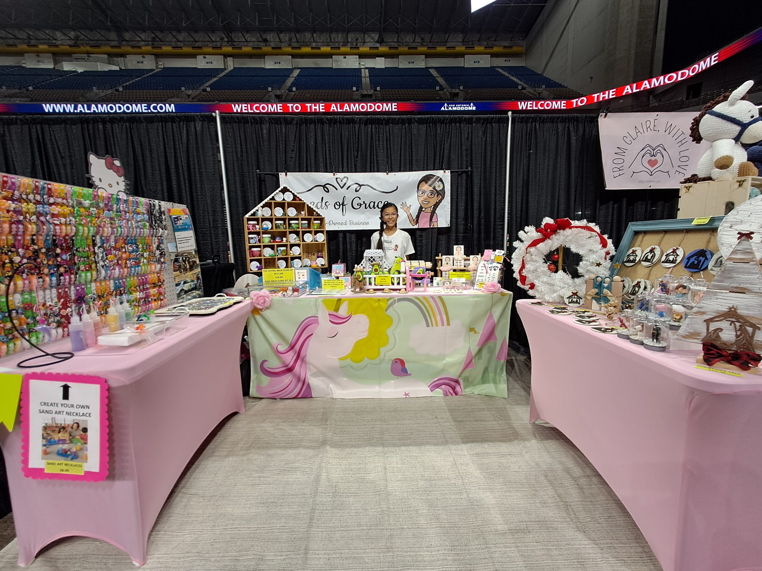 Seeds of Grace Meet Bethany, an 11-year-old entrepreneur from San Antonio who started a business to support non-profits through her craft sales! We loved hearing the story behind her booth, and we think you will too!